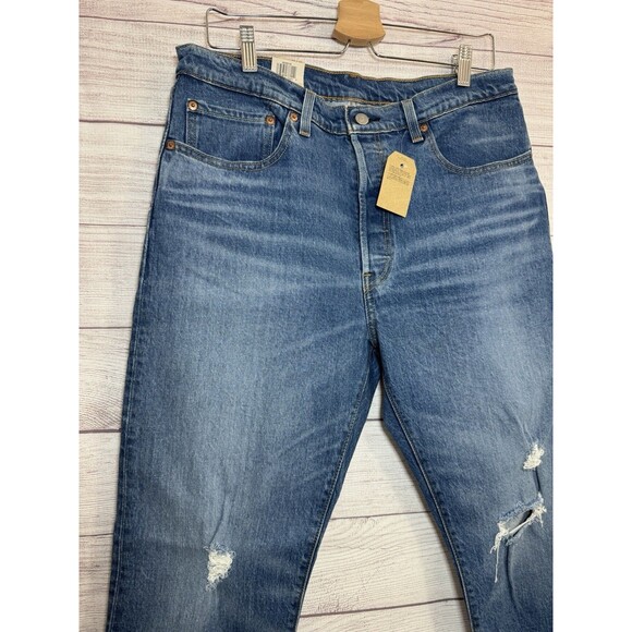 Levi's 501 Jeans Womens 32 X 26 Cropped Straight Leg High Rise Distressed - Picture 3 of 15